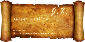 Janzer Klára névjegykártya