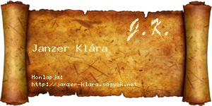 Janzer Klára névjegykártya